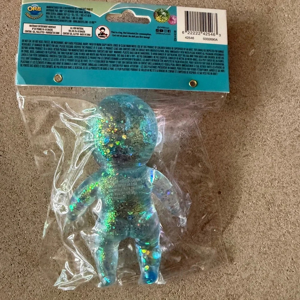 Sugar Swaps Baby Orb Blue Glitter Squishy Baby Sensory Toy NEW